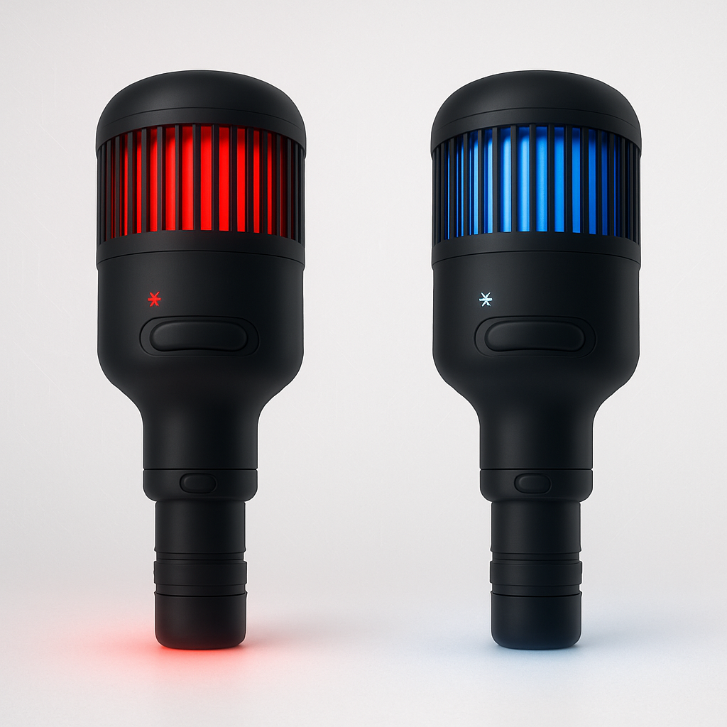 Hot and cold massage head