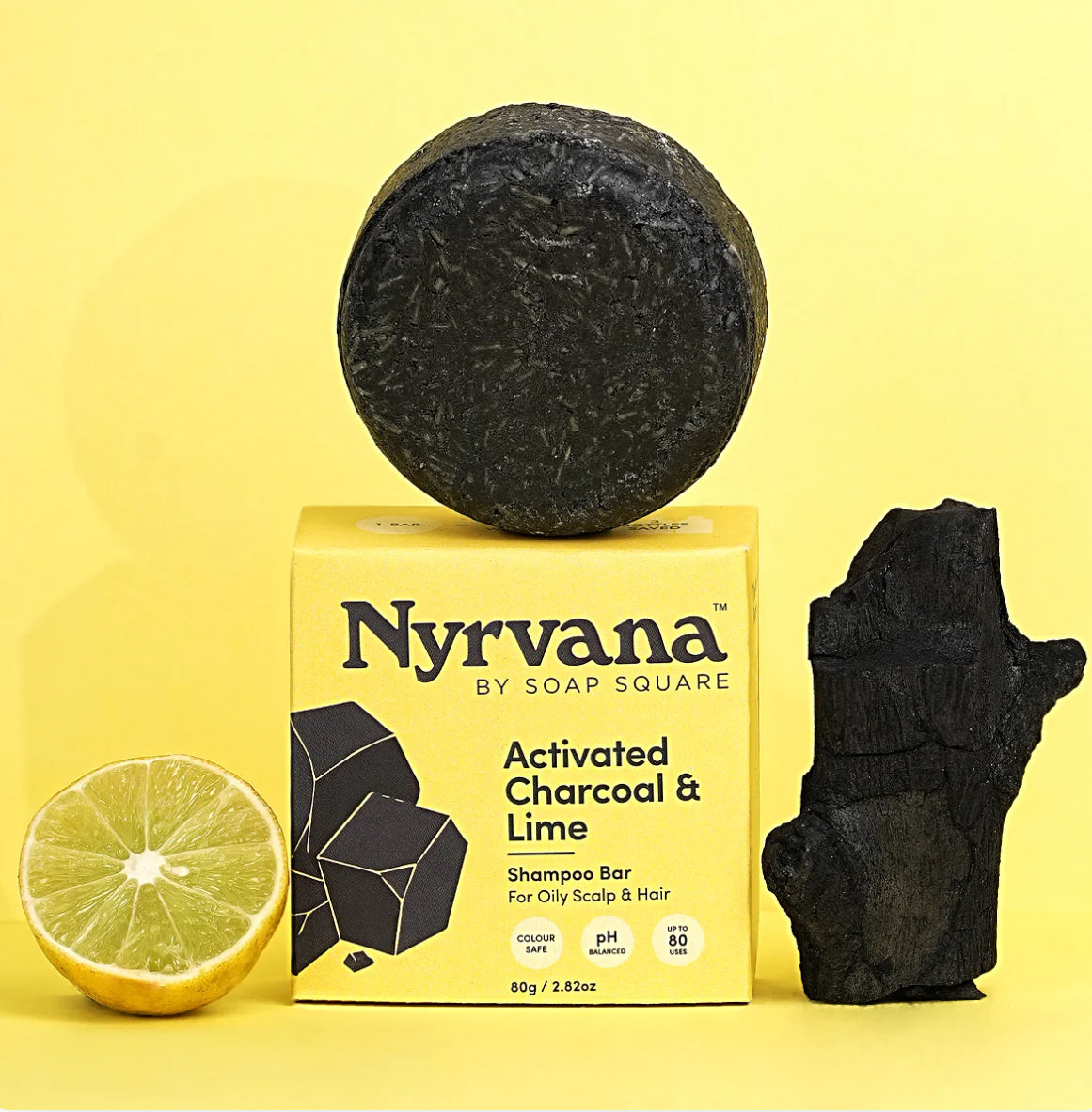 Activated Charcoal & Lime Shampoo Bar (for Oily Scalp & Hair)