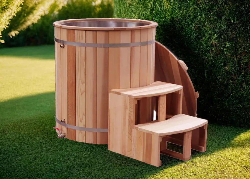 Artisan Barrel Ice Bath With Chiller (Natural Cedar)