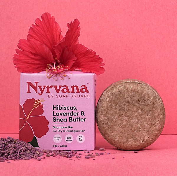 Hibiscus, Lavender & Shea Butter Shampoo Bar (for Dry & Damaged Hair)